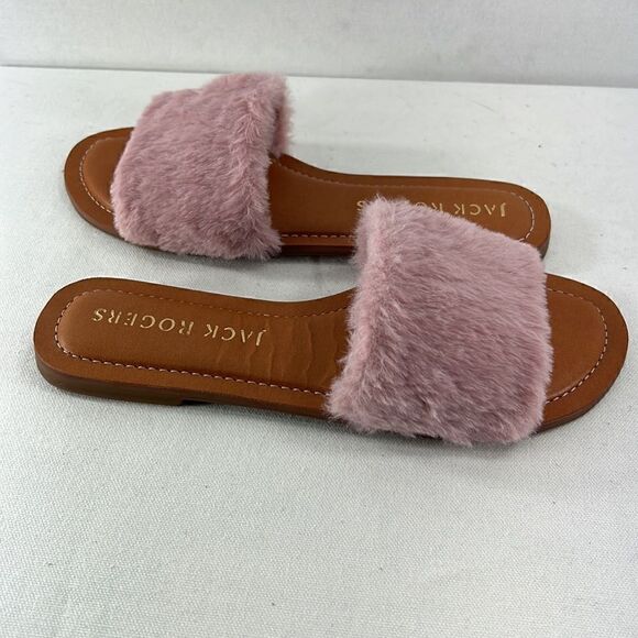 Jack Rogers Faux Fur Sabrina Slide Sandal Blush- Size 7- NIB - Picture 5 of 7